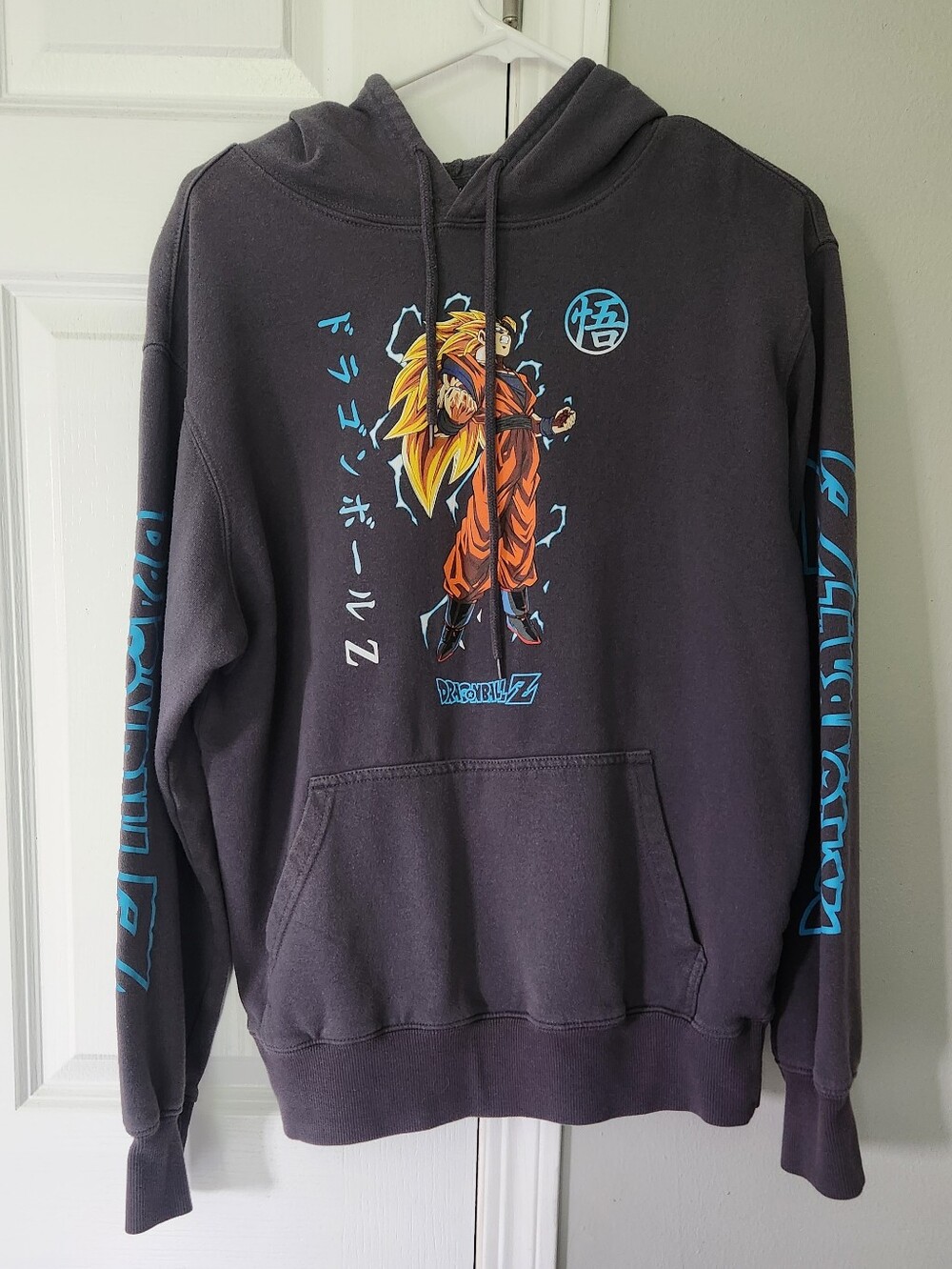 Dragon Ball Z Men's Medium Goku Super Saiyan 3 Dark Gray Hoodie